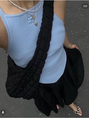 NEW Courreges Pointy Rib Knit Tank Top in Black
